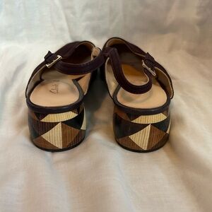 Vintage? Clarks geometric heel mules